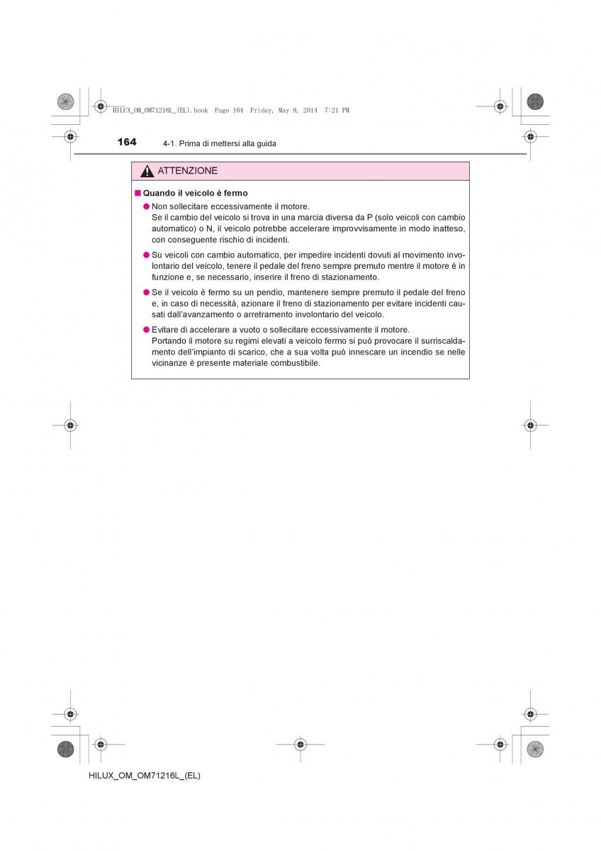 Toyota Hilux VII 7 manuale del proprietario / page 164