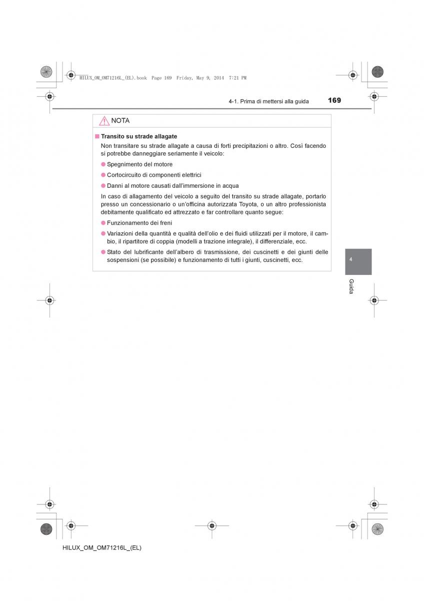 Toyota Hilux VII 7 manuale del proprietario / page 169