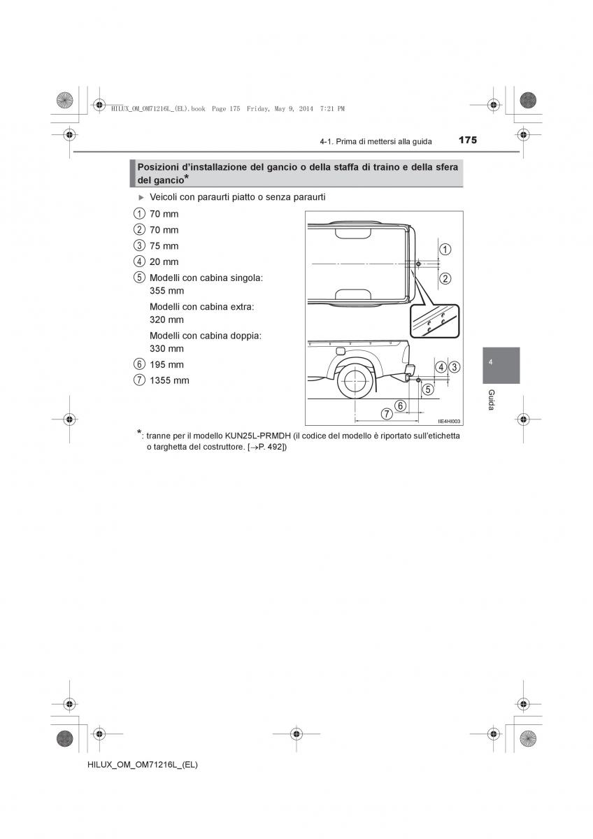 Toyota Hilux VII 7 manuale del proprietario / page 175