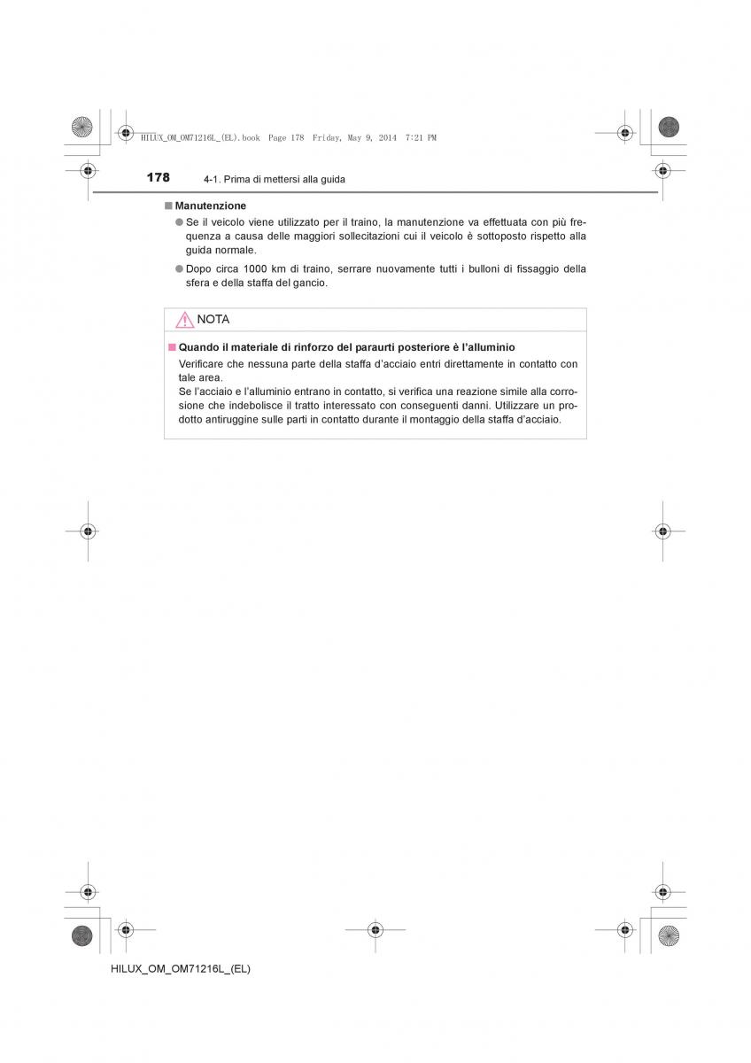 Toyota Hilux VII 7 manuale del proprietario / page 178