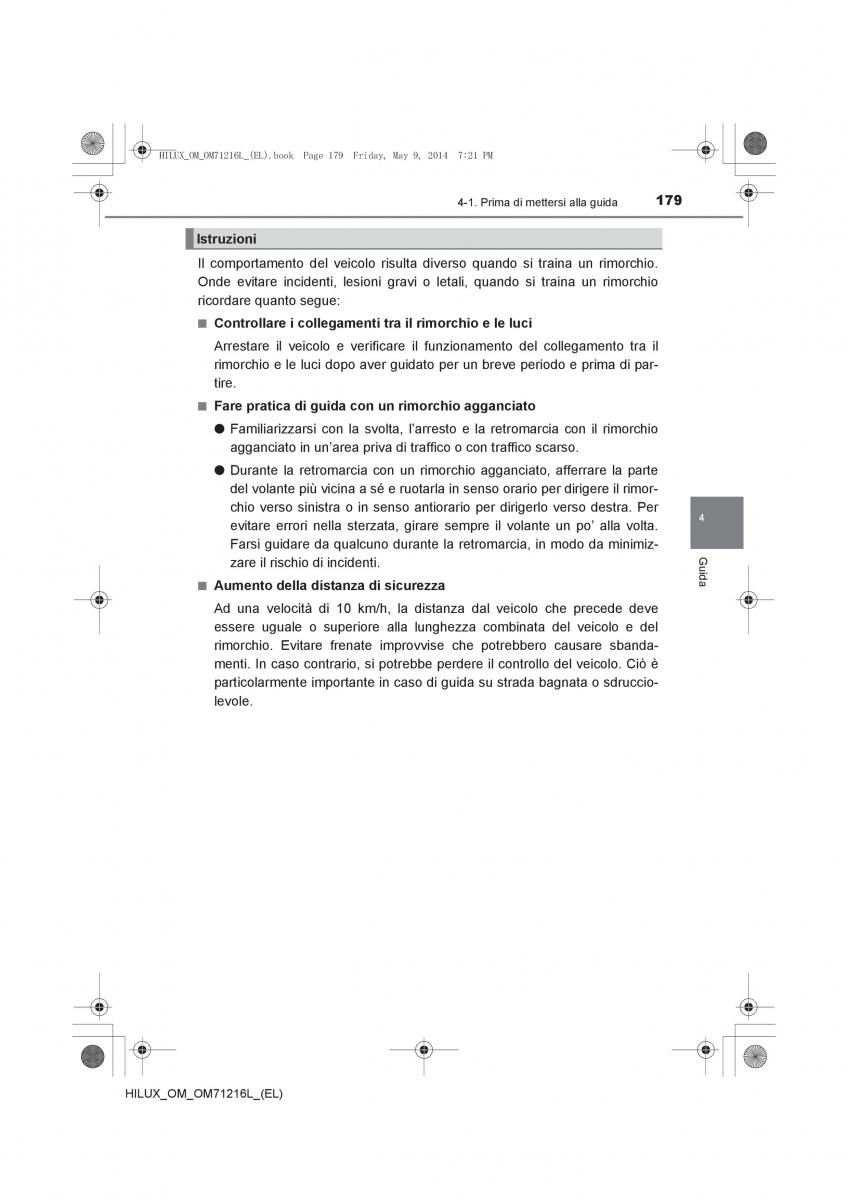 Toyota Hilux VII 7 manuale del proprietario / page 179