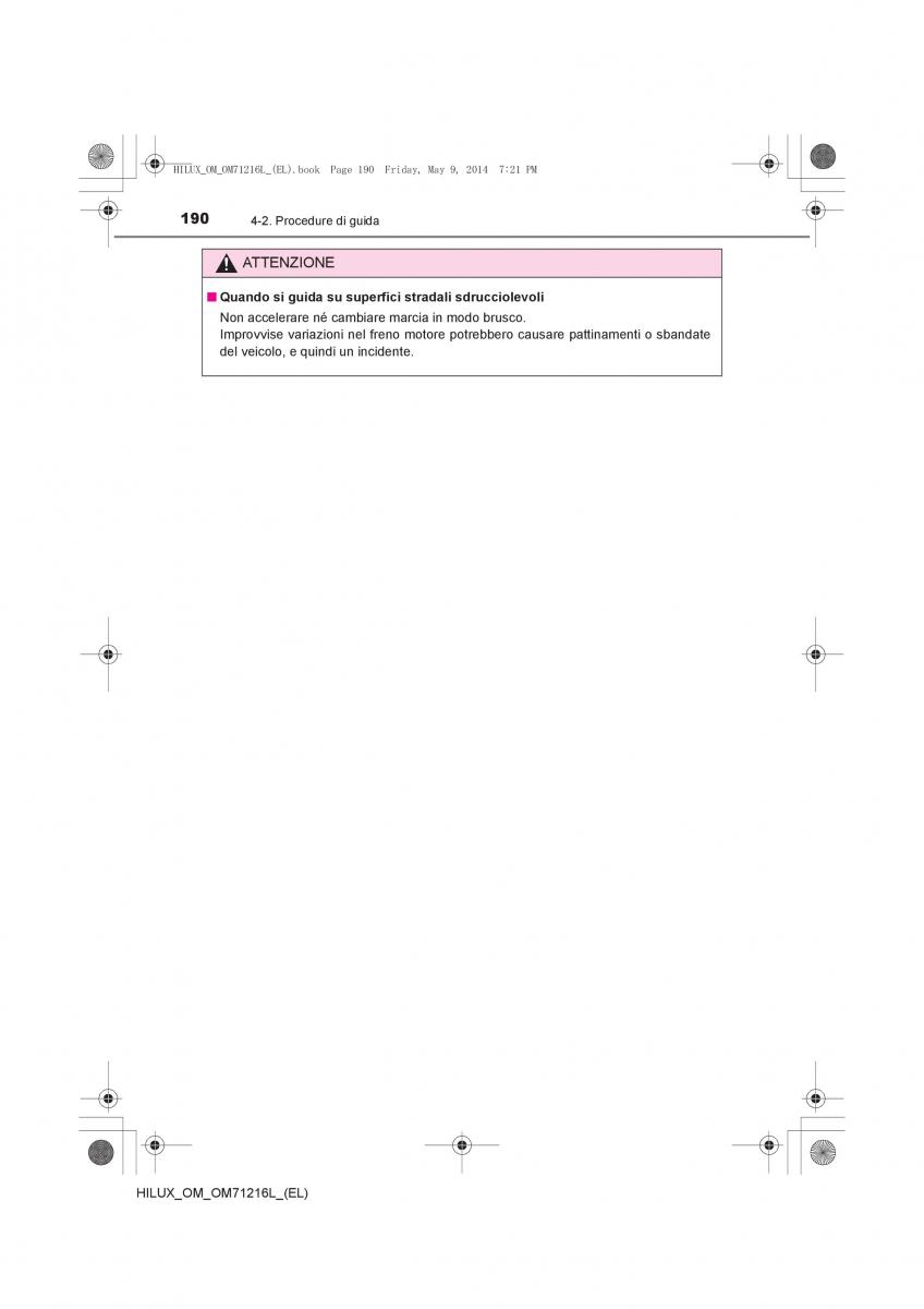 Toyota Hilux VII 7 manuale del proprietario / page 190