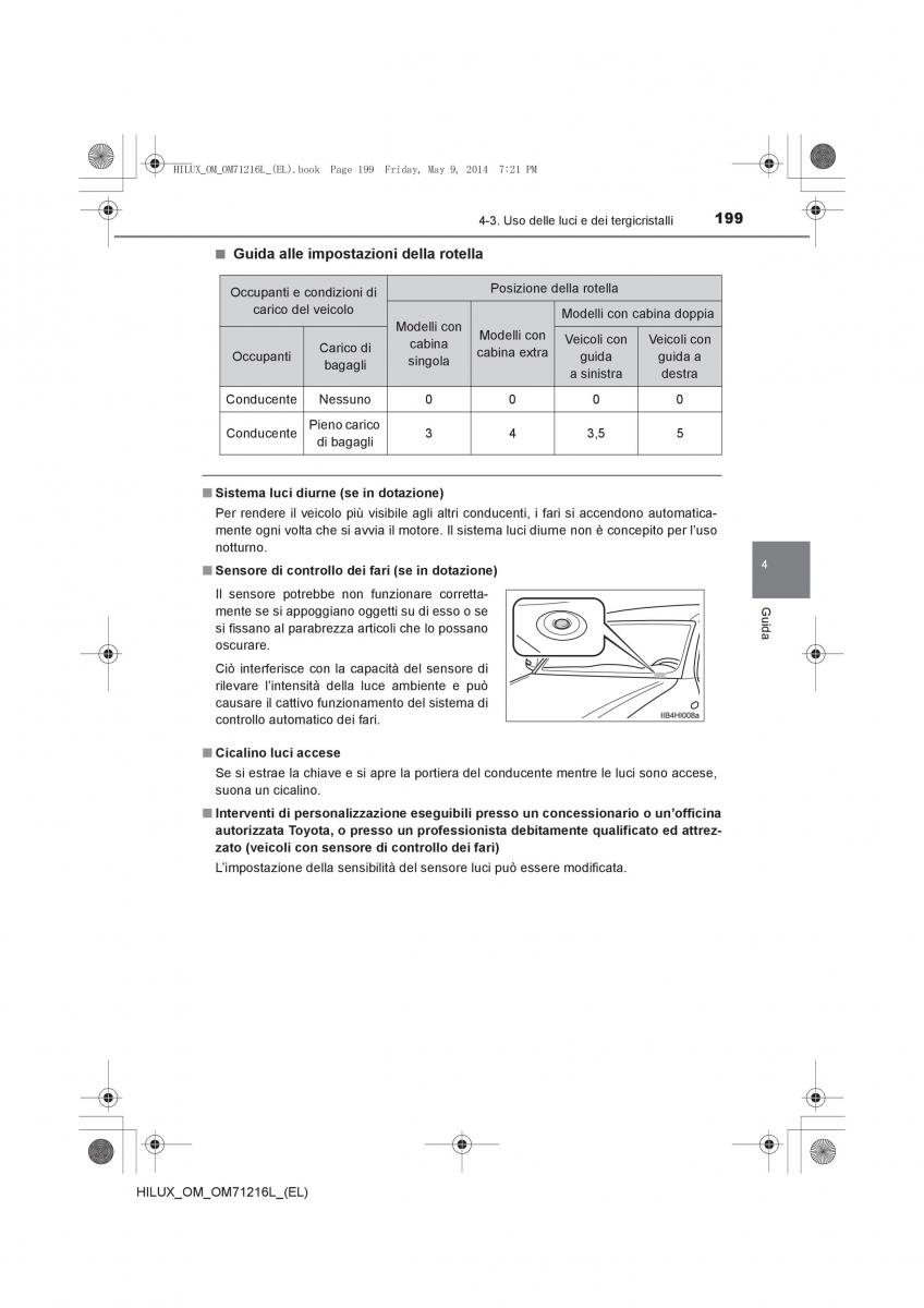 Toyota Hilux VII 7 manuale del proprietario / page 199