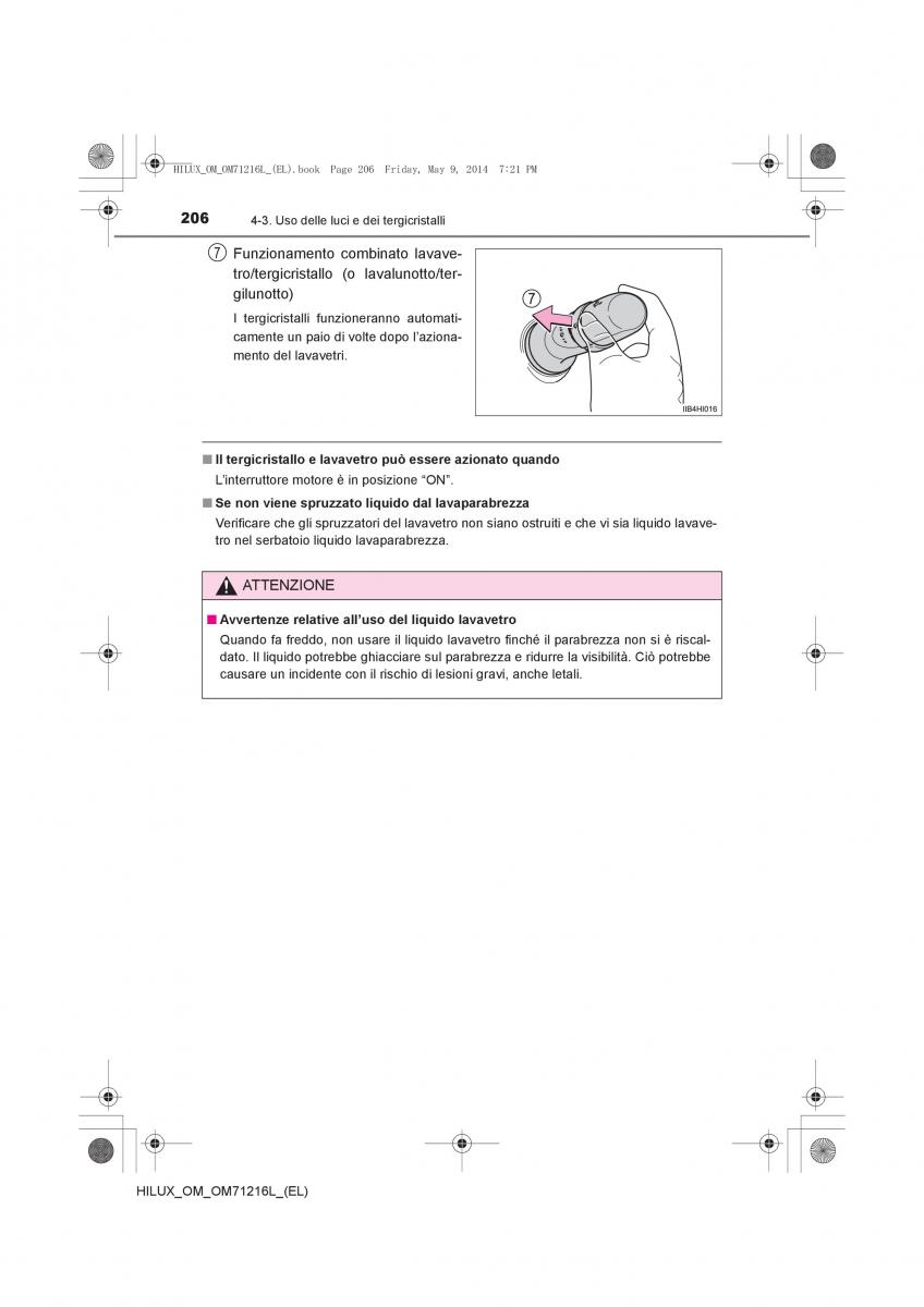 Toyota Hilux VII 7 manuale del proprietario / page 206