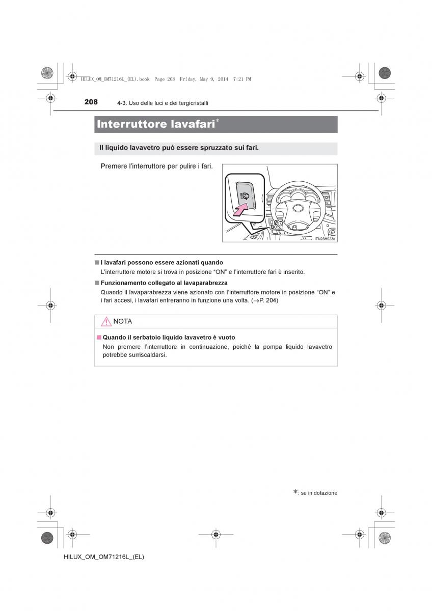 Toyota Hilux VII 7 manuale del proprietario / page 208