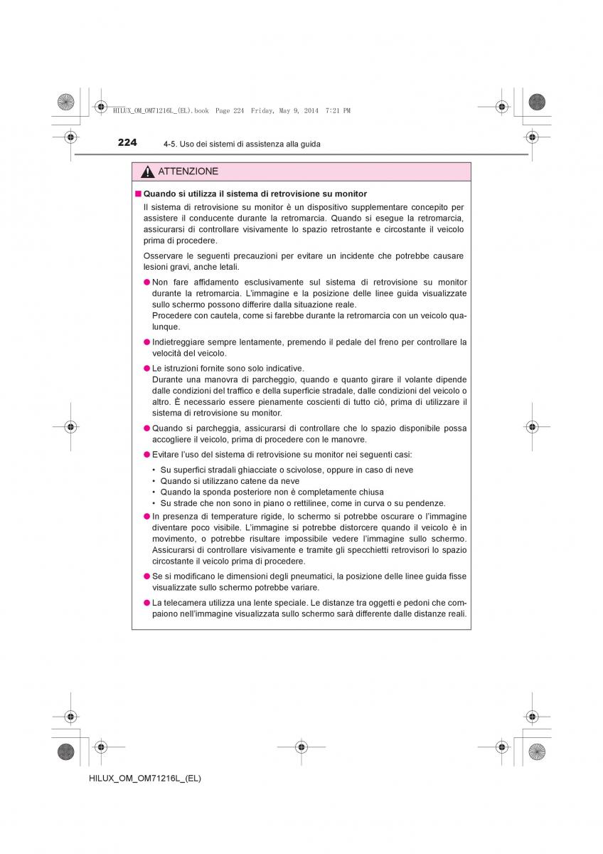 Toyota Hilux VII 7 manuale del proprietario / page 224