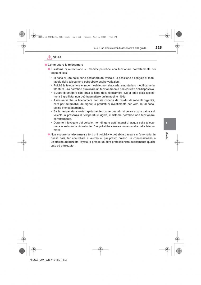 Toyota Hilux VII 7 manuale del proprietario / page 225