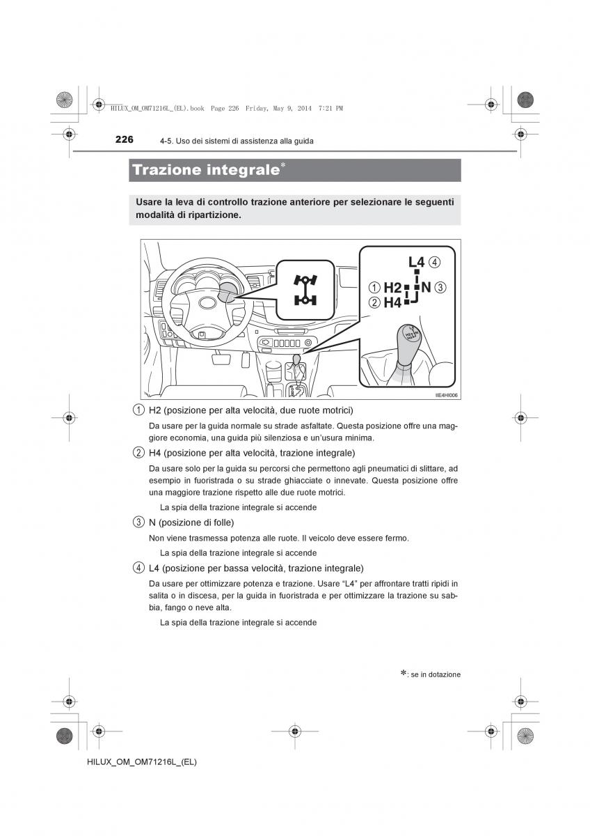Toyota Hilux VII 7 manuale del proprietario / page 226