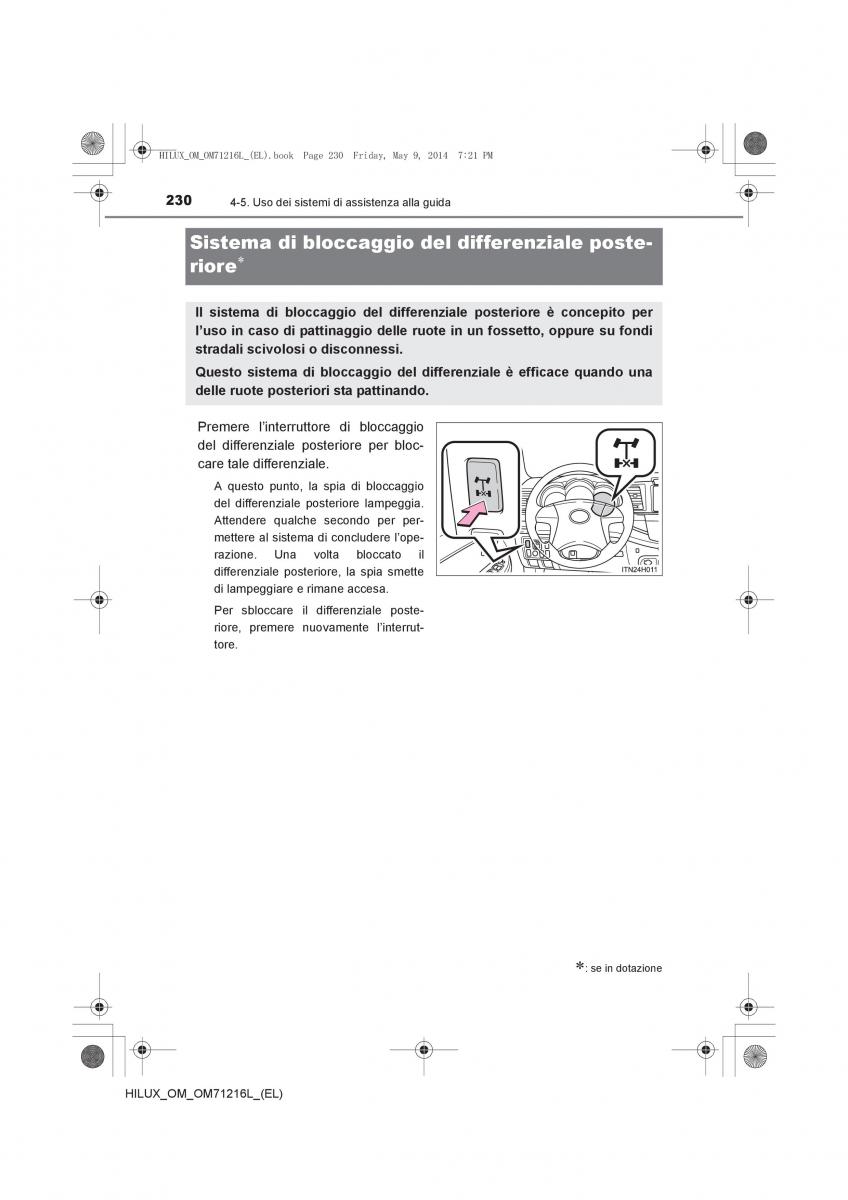 Toyota Hilux VII 7 manuale del proprietario / page 230