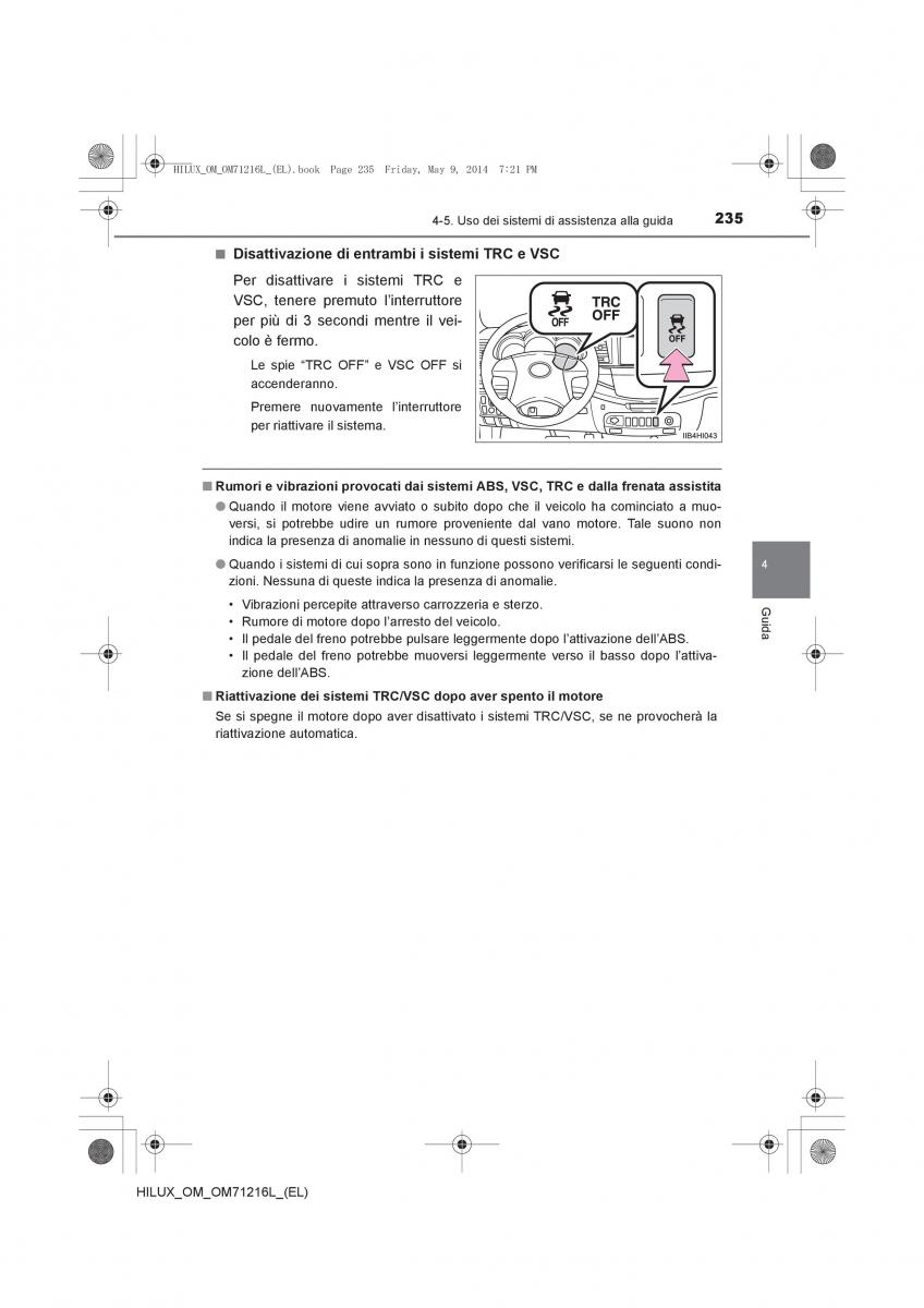 Toyota Hilux VII 7 manuale del proprietario / page 235