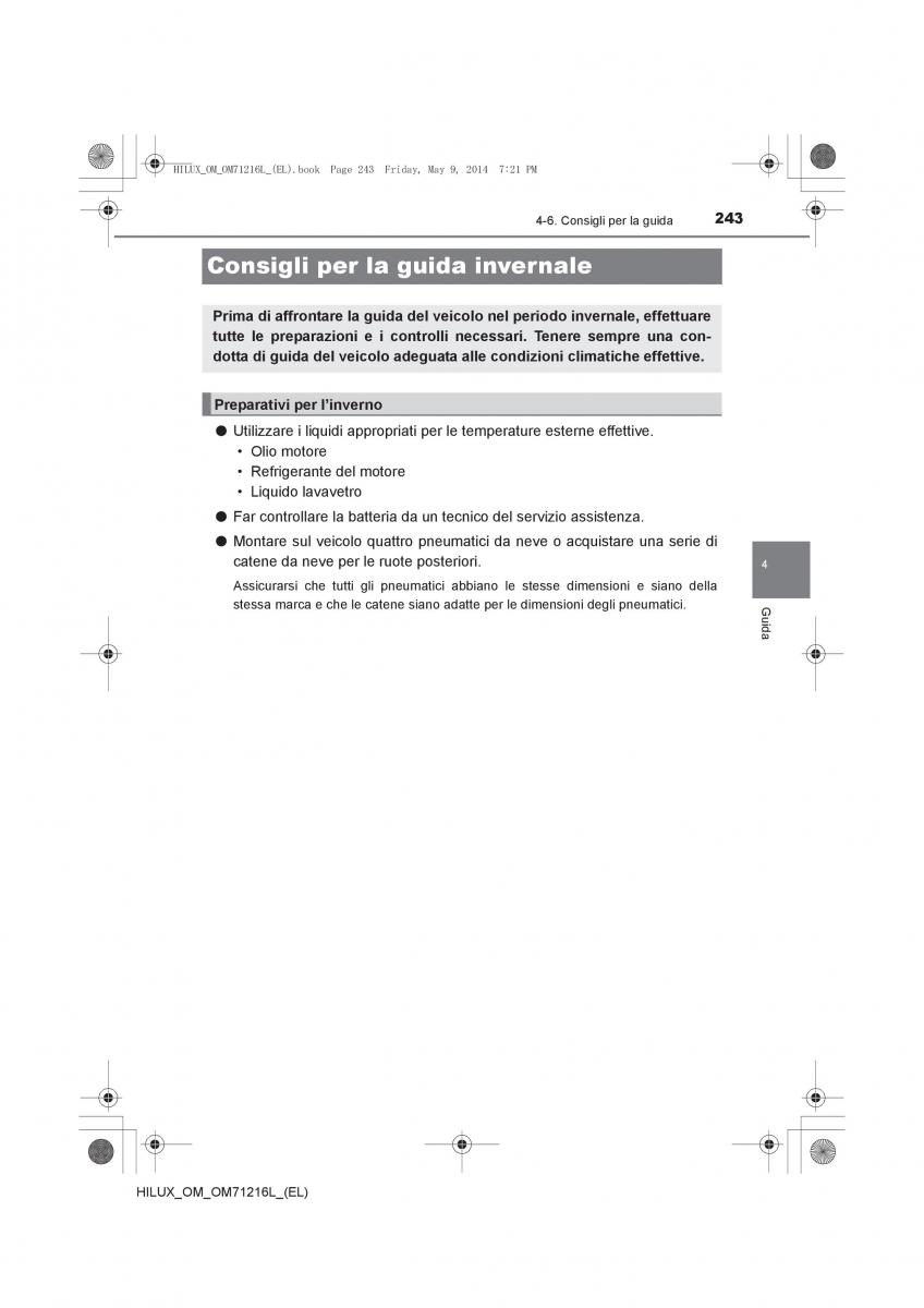 Toyota Hilux VII 7 manuale del proprietario / page 243