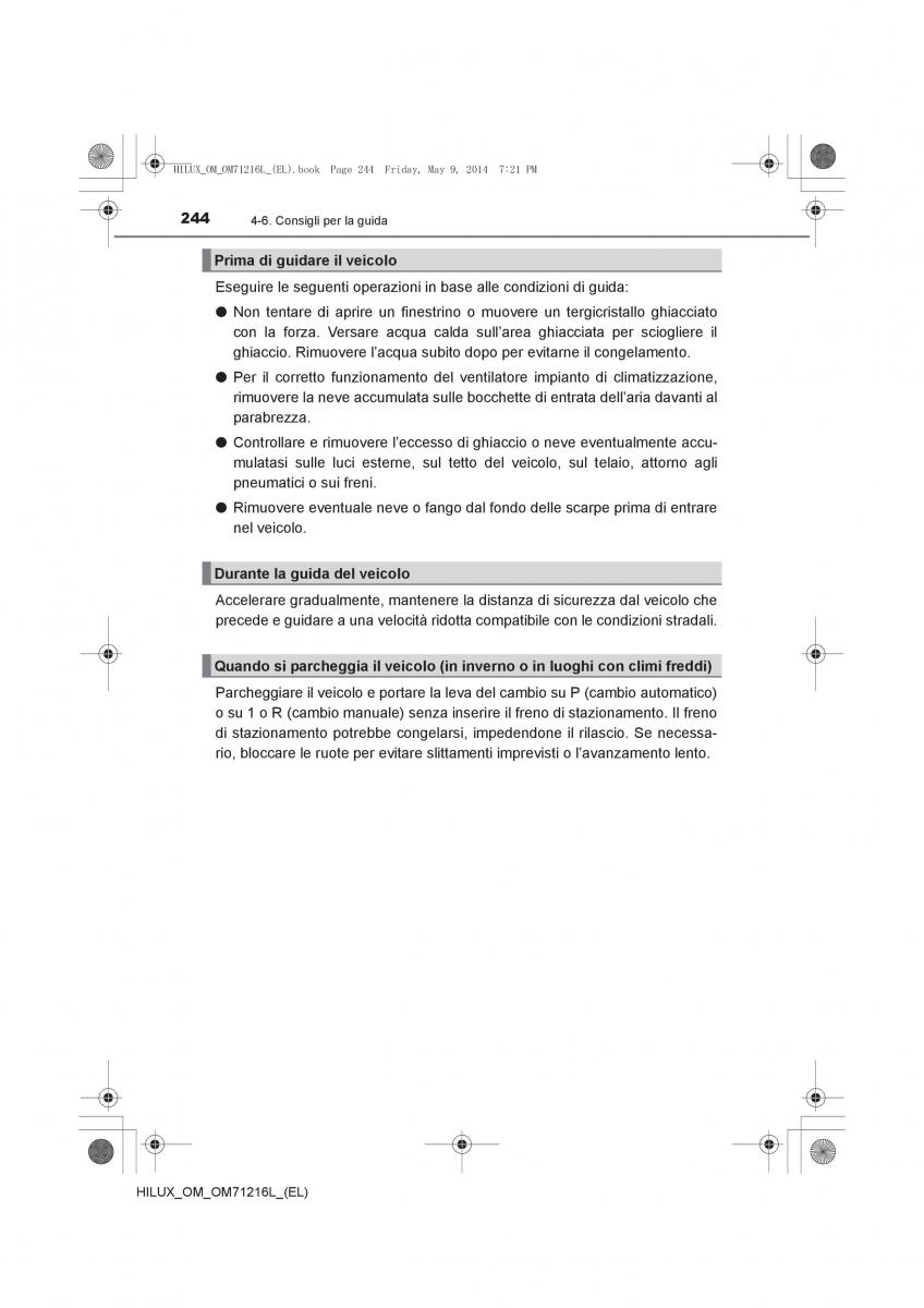 Toyota Hilux VII 7 manuale del proprietario / page 244