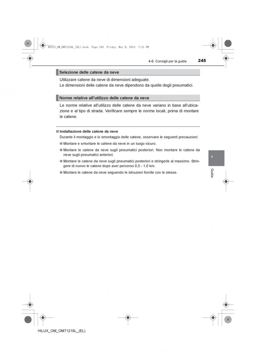 Toyota Hilux VII 7 manuale del proprietario / page 245