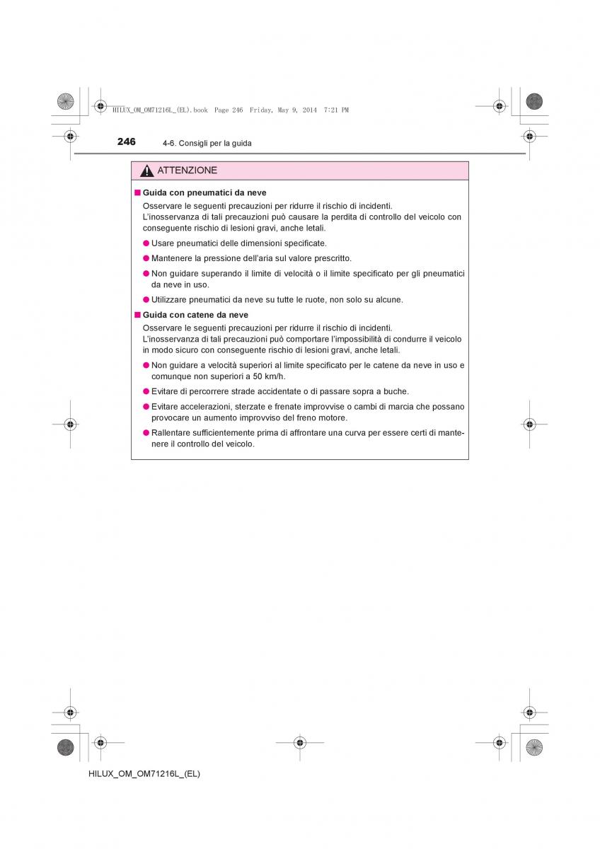 Toyota Hilux VII 7 manuale del proprietario / page 246