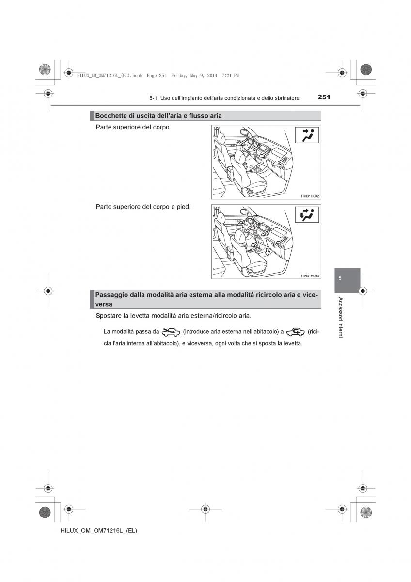 Toyota Hilux VII 7 manuale del proprietario / page 251