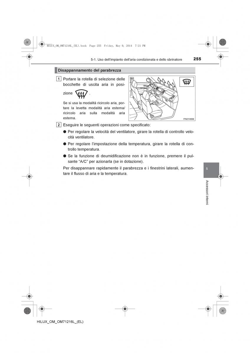 Toyota Hilux VII 7 manuale del proprietario / page 255