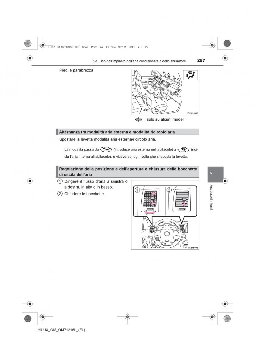 Toyota Hilux VII 7 manuale del proprietario / page 257