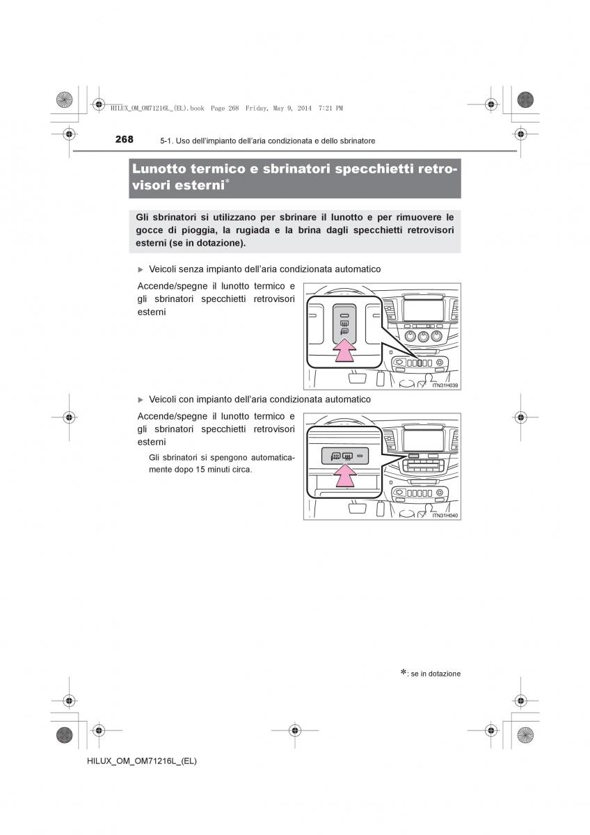 Toyota Hilux VII 7 manuale del proprietario / page 268