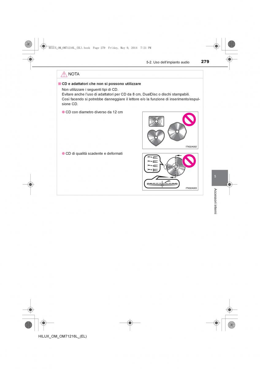 Toyota Hilux VII 7 manuale del proprietario / page 279