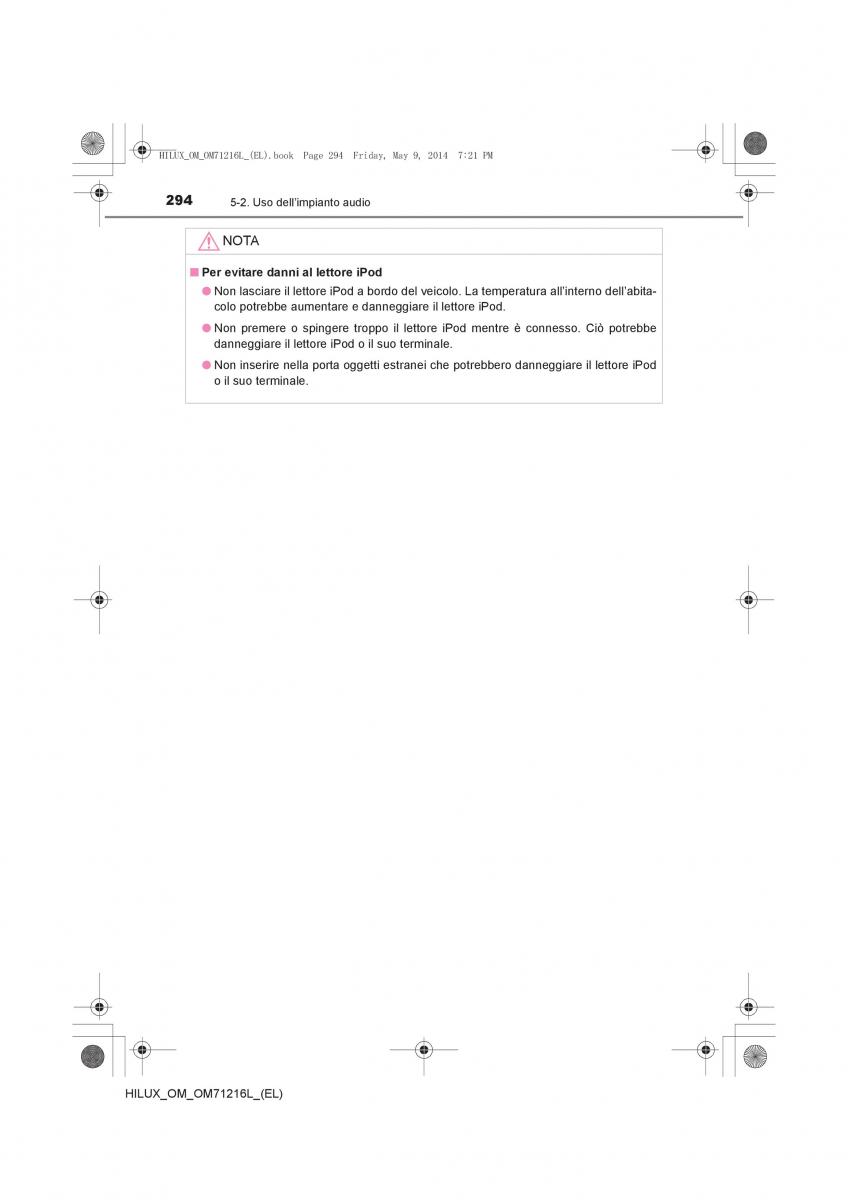 Toyota Hilux VII 7 manuale del proprietario / page 294