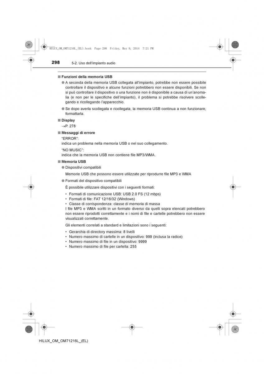 Toyota Hilux VII 7 manuale del proprietario / page 298