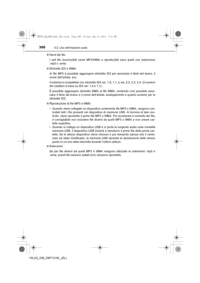 Toyota Hilux VII 7 manuale del proprietario / page 300