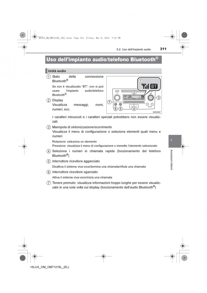 Toyota Hilux VII 7 manuale del proprietario / page 311