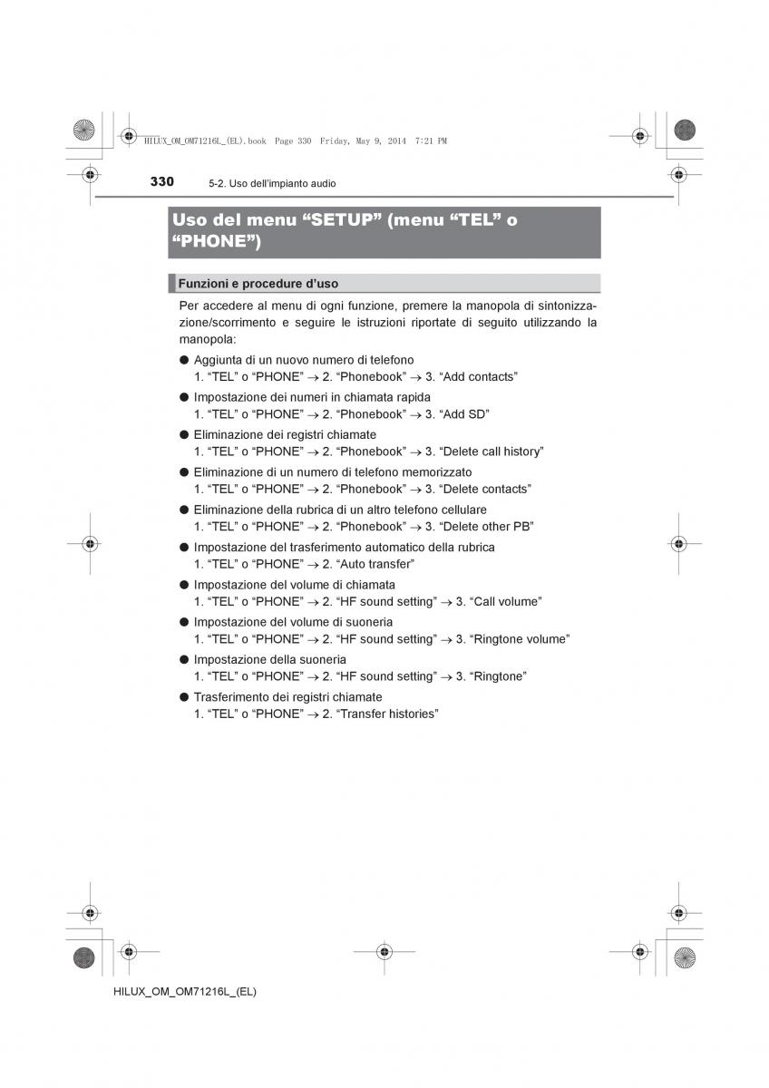 Toyota Hilux VII 7 manuale del proprietario / page 330