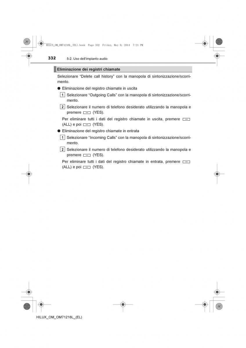 Toyota Hilux VII 7 manuale del proprietario / page 332