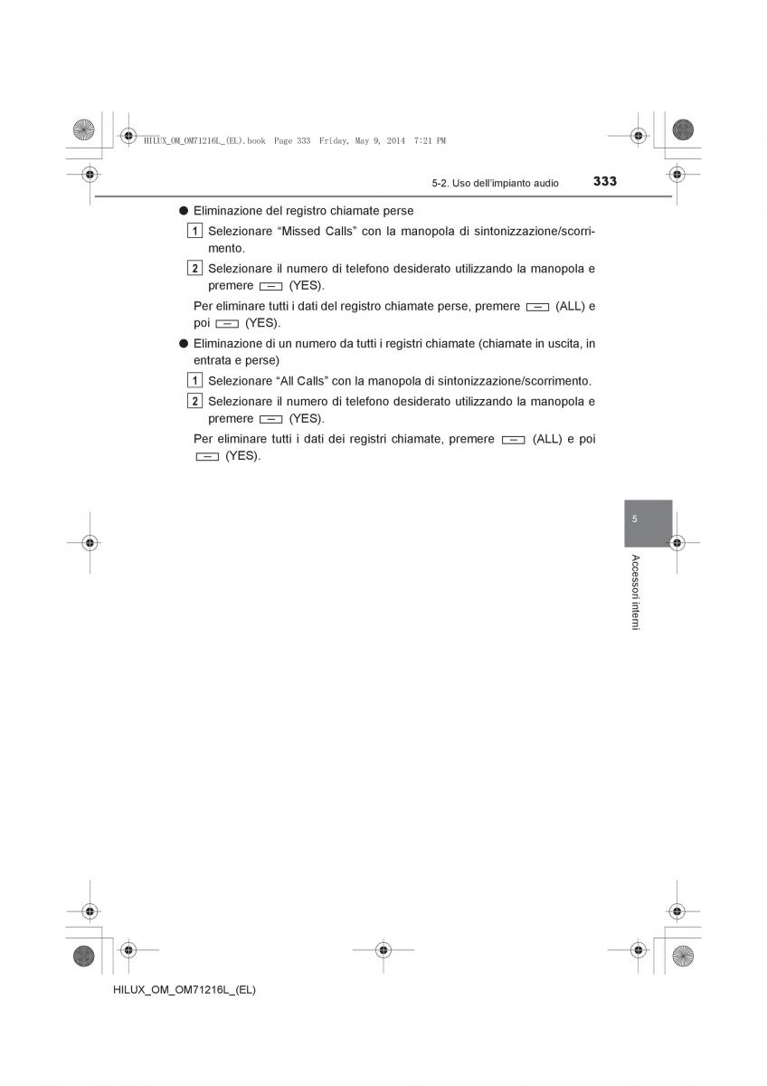 Toyota Hilux VII 7 manuale del proprietario / page 333