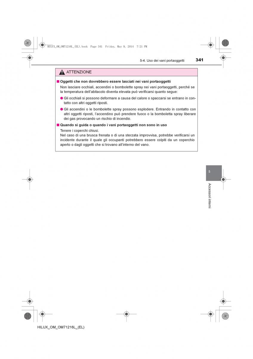 Toyota Hilux VII 7 manuale del proprietario / page 341