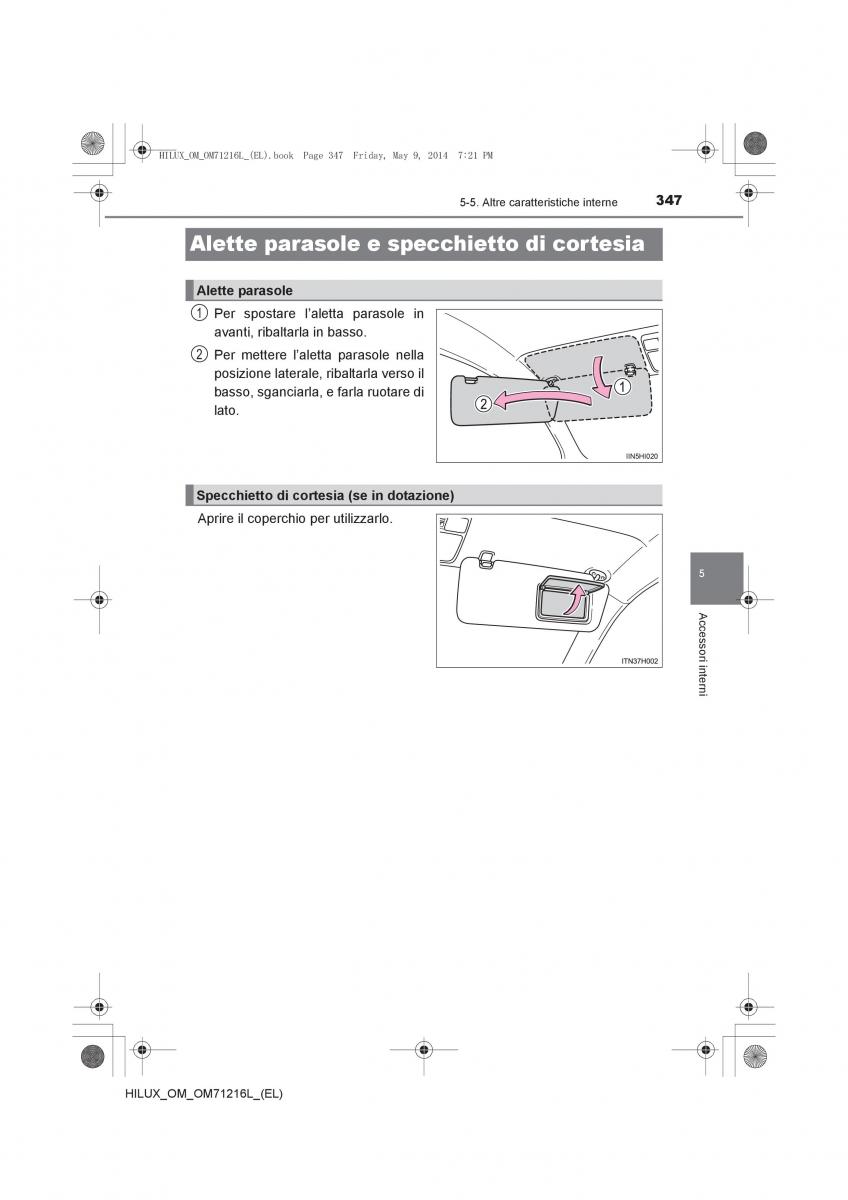 Toyota Hilux VII 7 manuale del proprietario / page 347