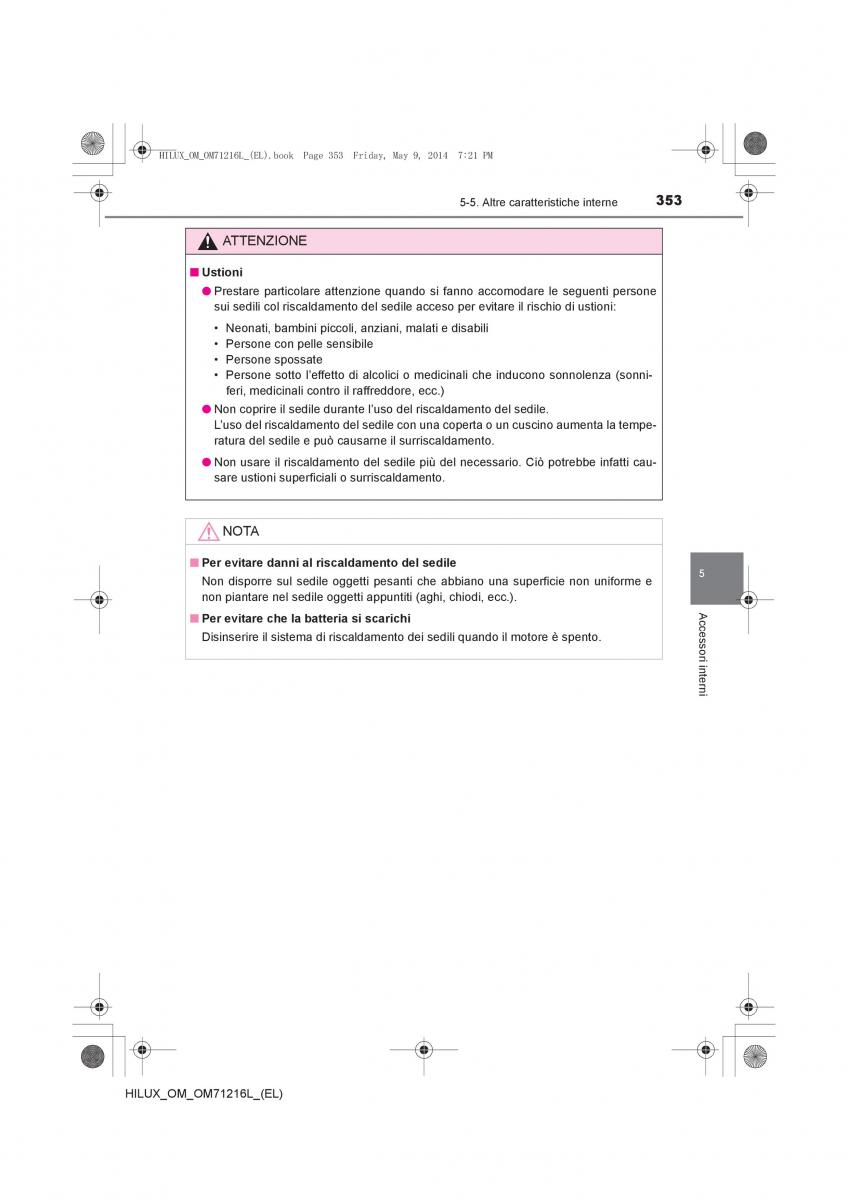 Toyota Hilux VII 7 manuale del proprietario / page 353