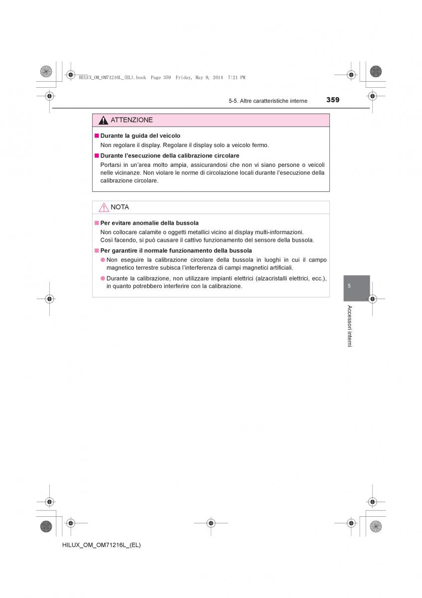 Toyota Hilux VII 7 manuale del proprietario / page 359