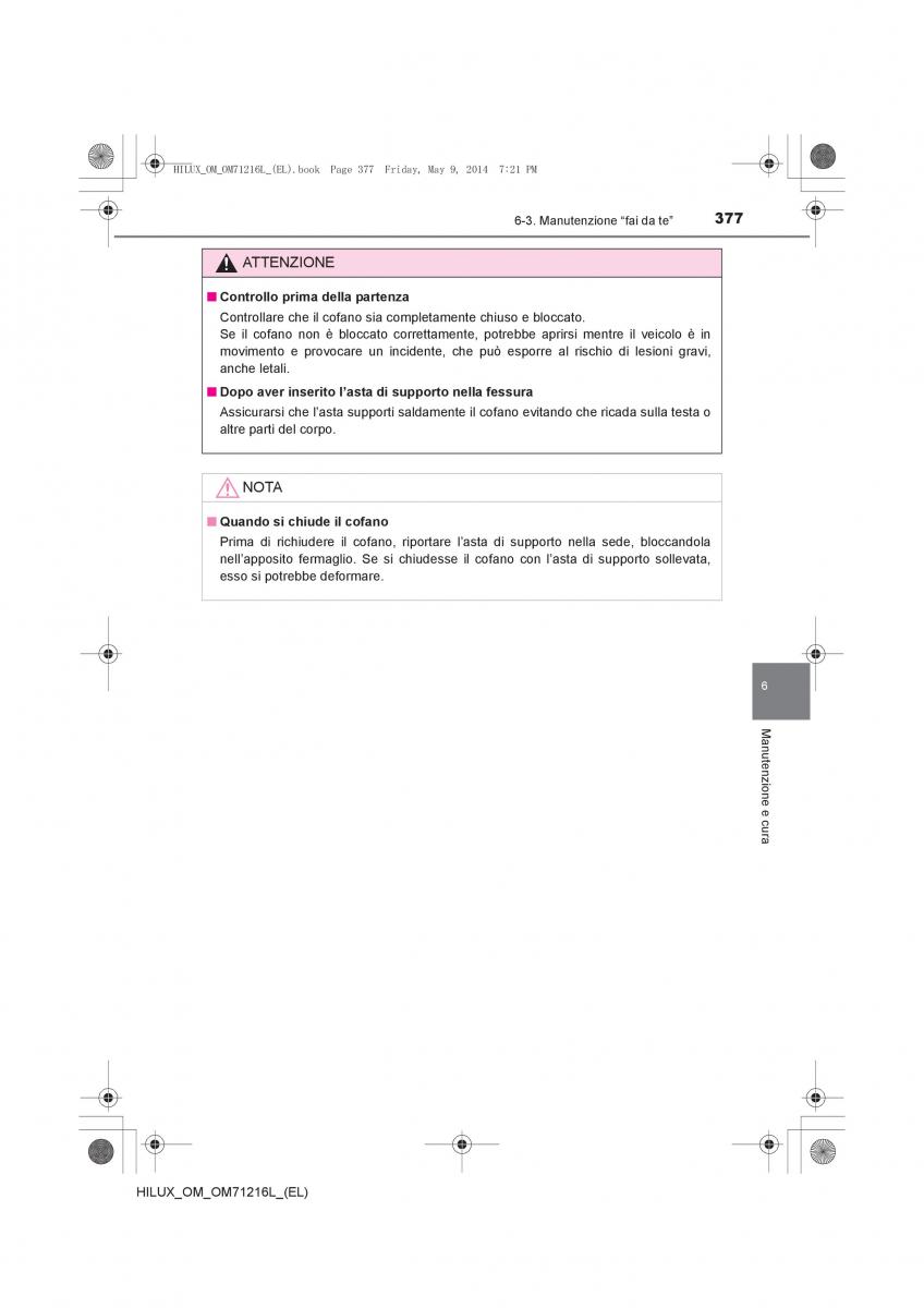 Toyota Hilux VII 7 manuale del proprietario / page 377