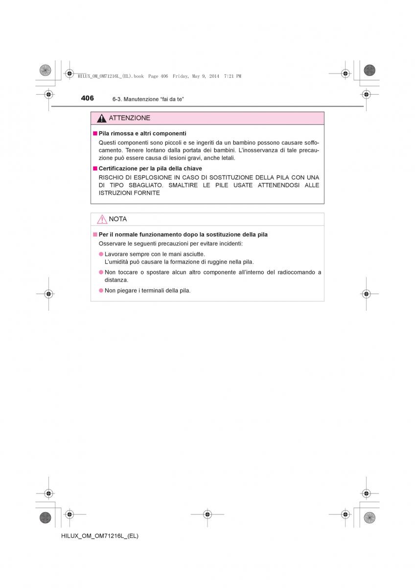 Toyota Hilux VII 7 manuale del proprietario / page 406