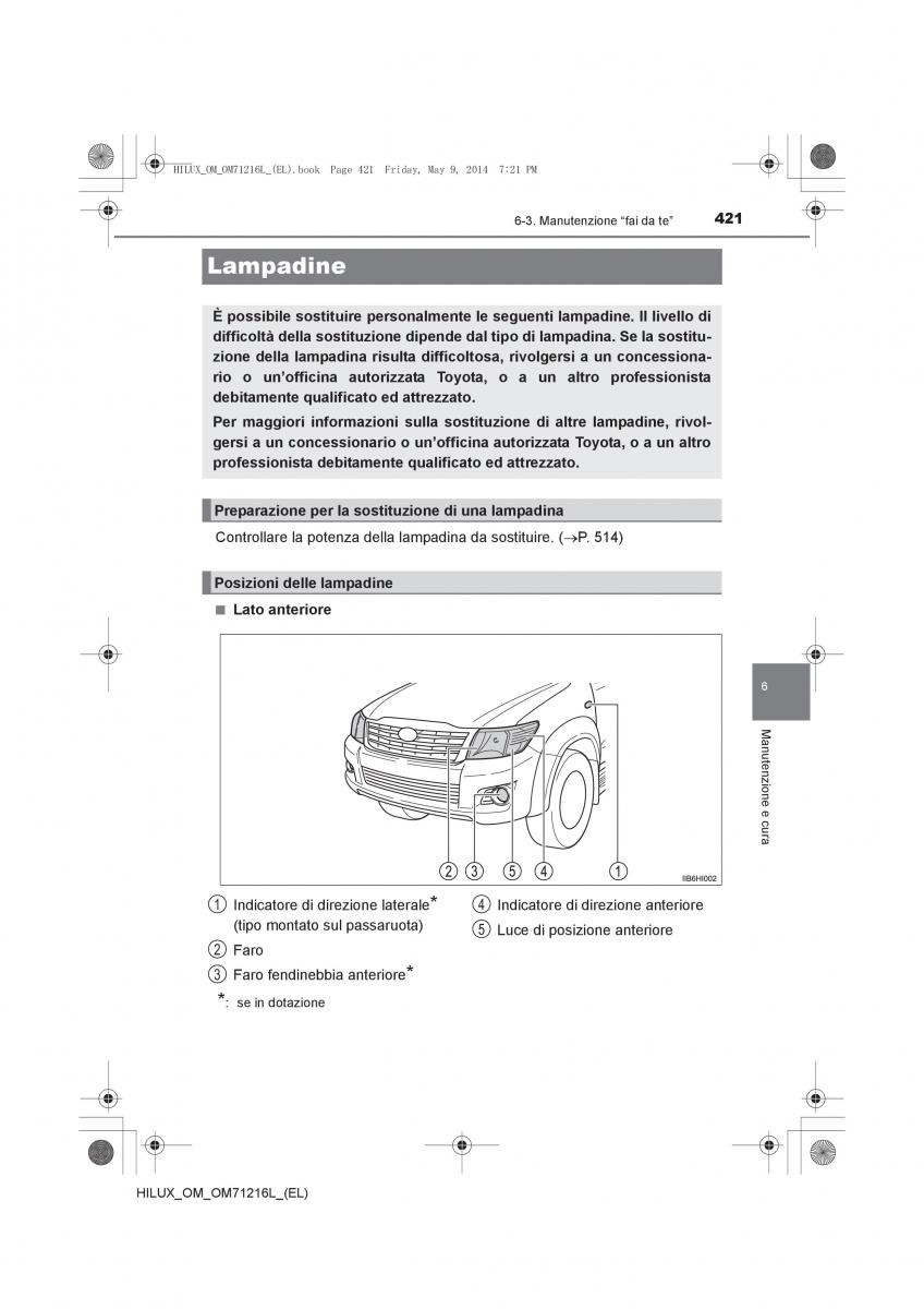 Toyota Hilux VII 7 manuale del proprietario / page 421