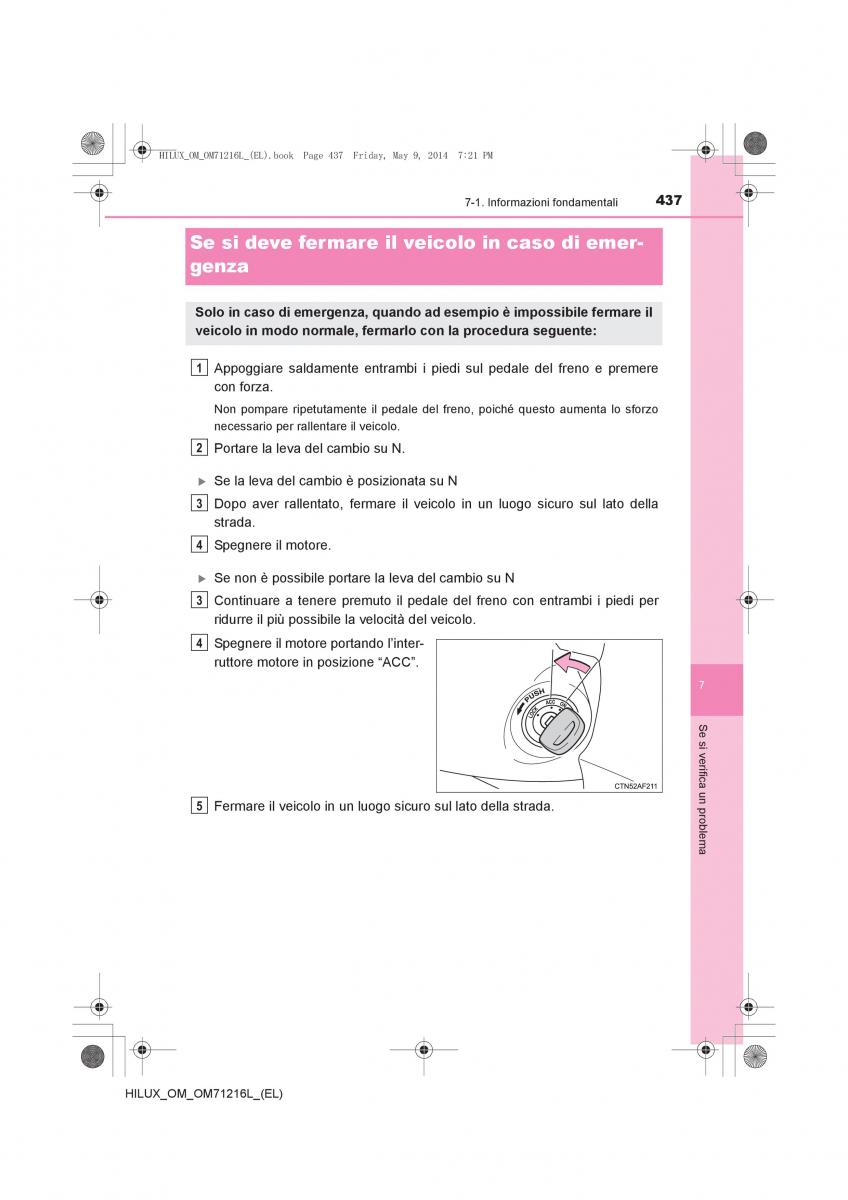 Toyota Hilux VII 7 manuale del proprietario / page 437