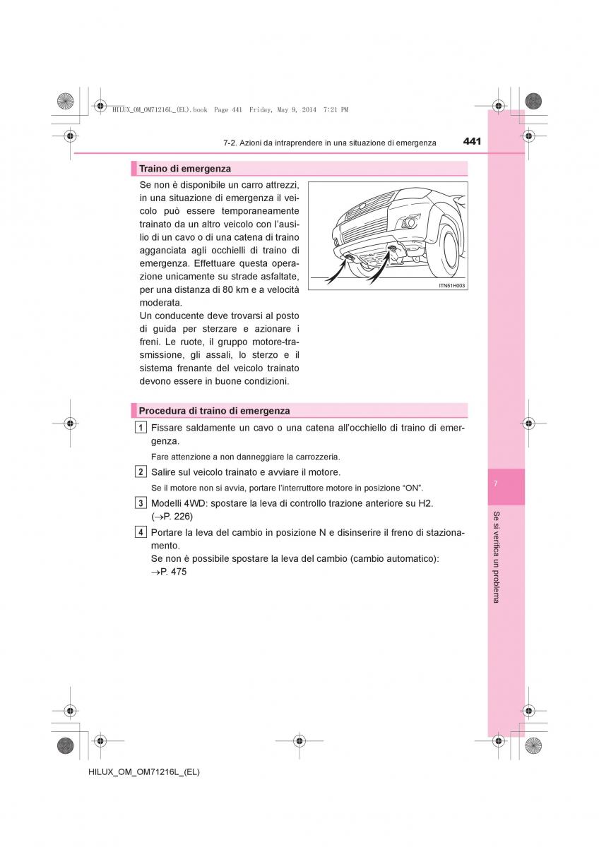 Toyota Hilux VII 7 manuale del proprietario / page 441