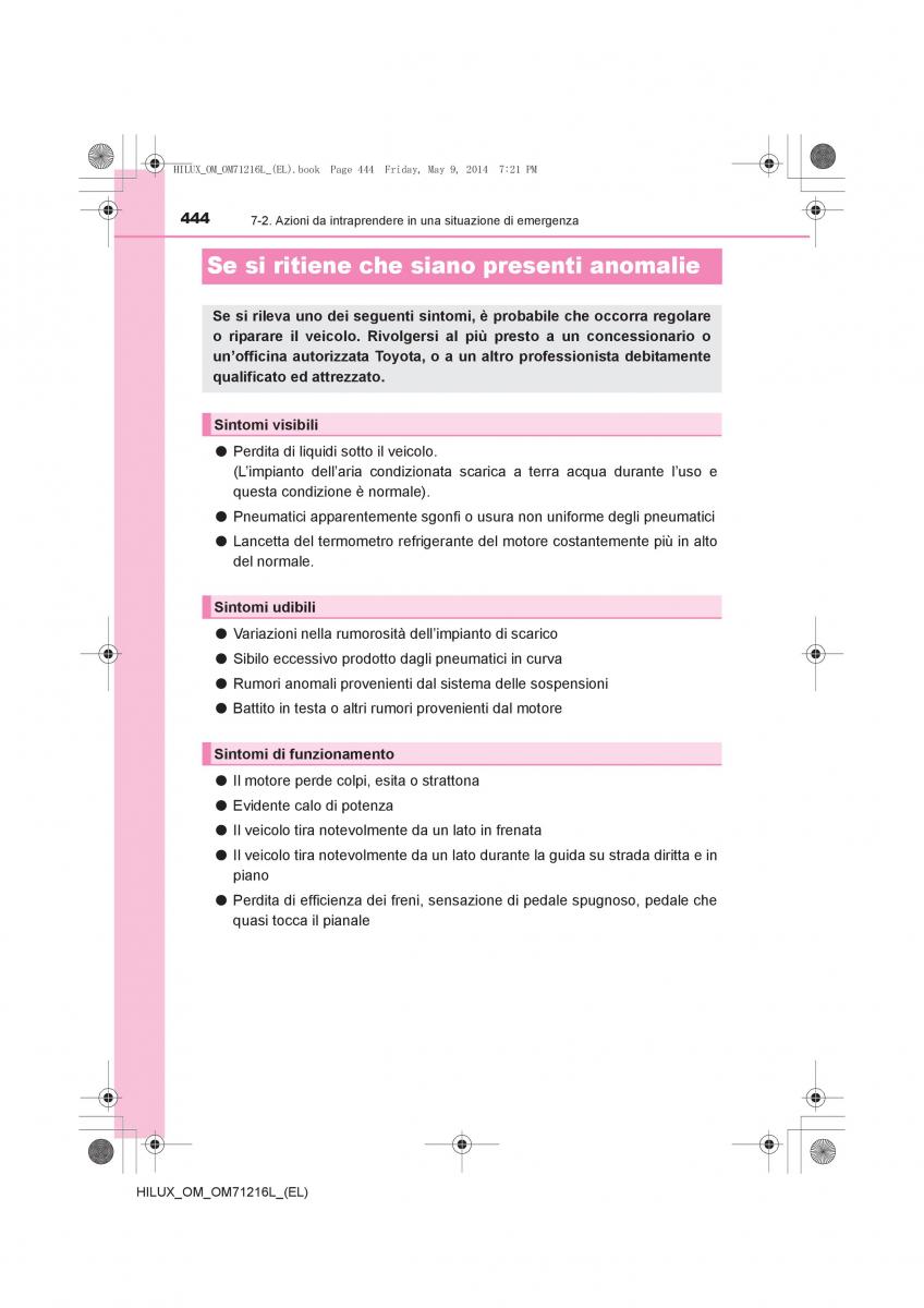 Toyota Hilux VII 7 manuale del proprietario / page 444