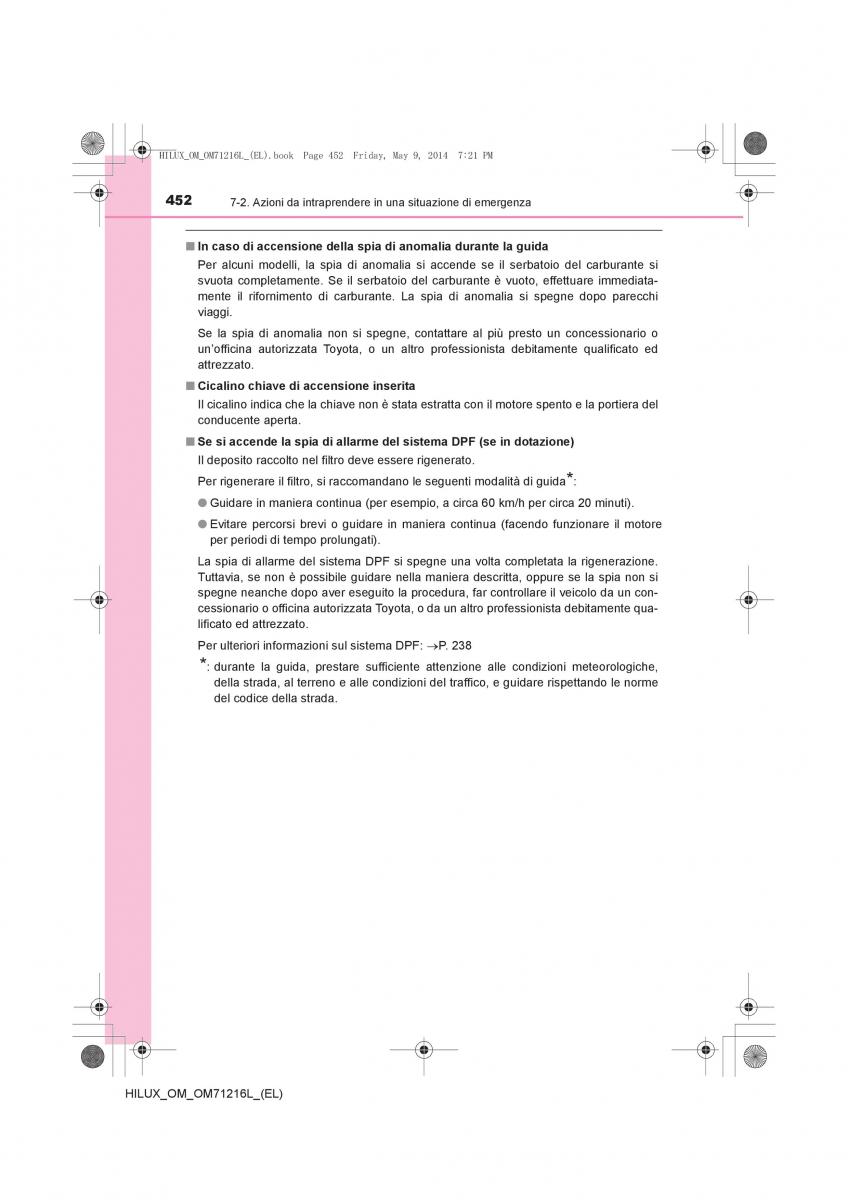 Toyota Hilux VII 7 manuale del proprietario / page 452