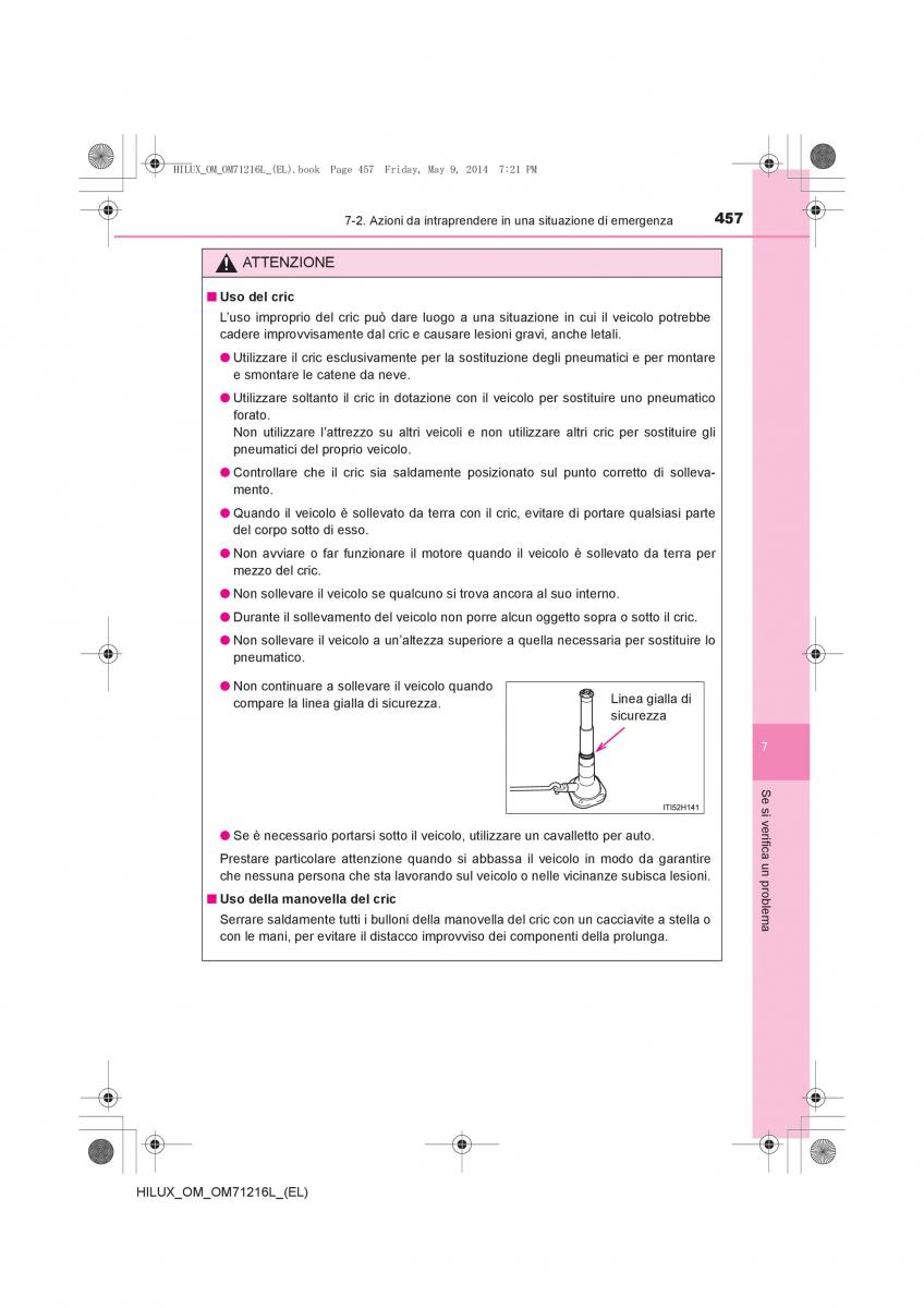 Toyota Hilux VII 7 manuale del proprietario / page 457