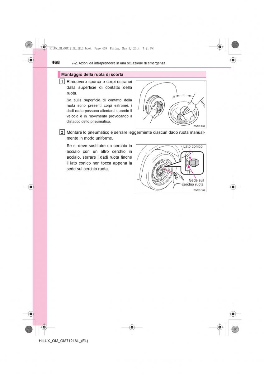 Toyota Hilux VII 7 manuale del proprietario / page 468