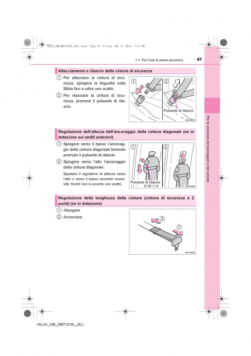 Toyota Hilux VII 7 manuale del proprietario / page 47