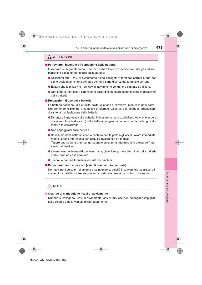 Toyota Hilux VII 7 manuale del proprietario / page 479