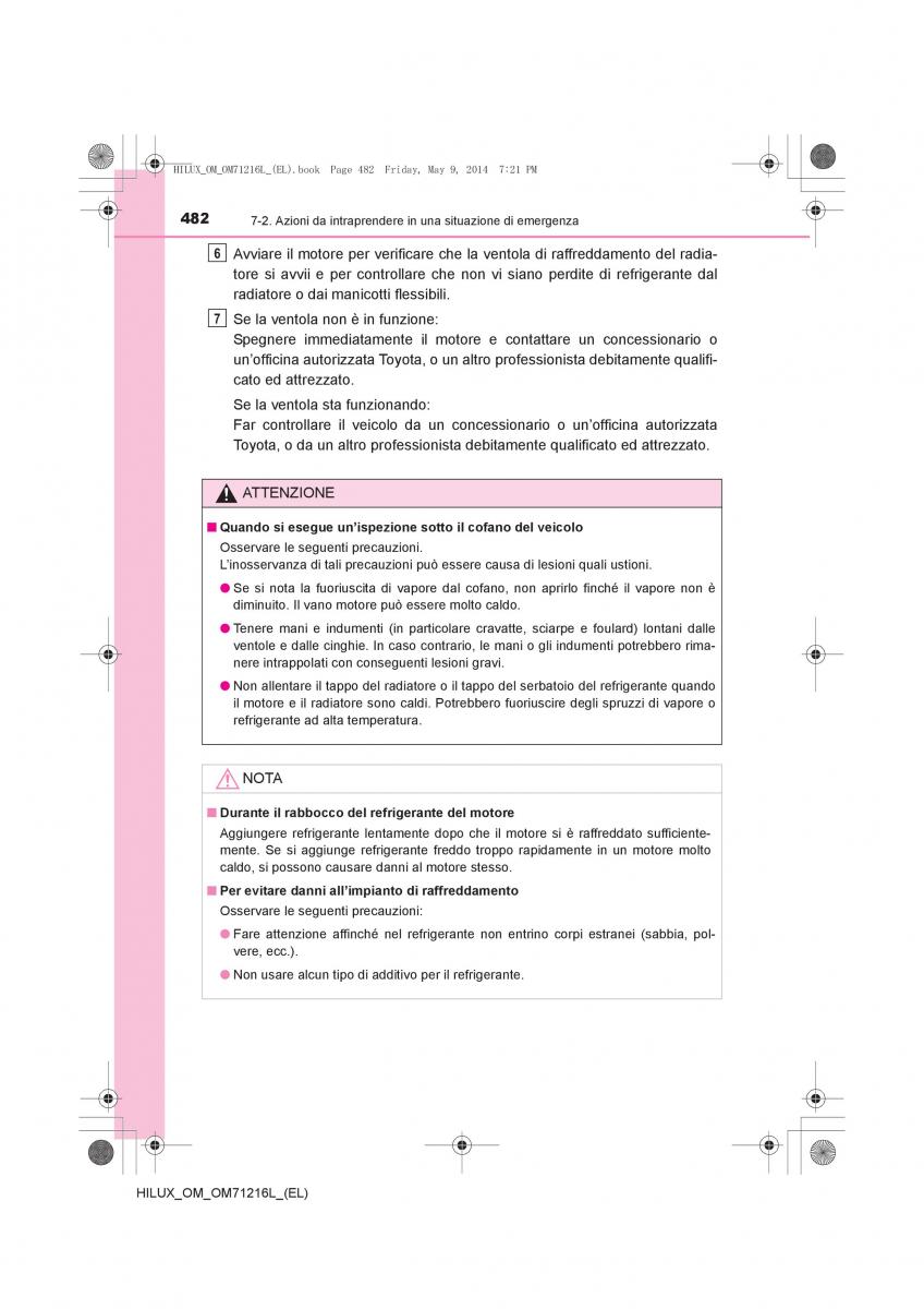 Toyota Hilux VII 7 manuale del proprietario / page 482