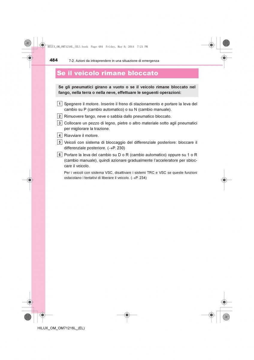 Toyota Hilux VII 7 manuale del proprietario / page 484