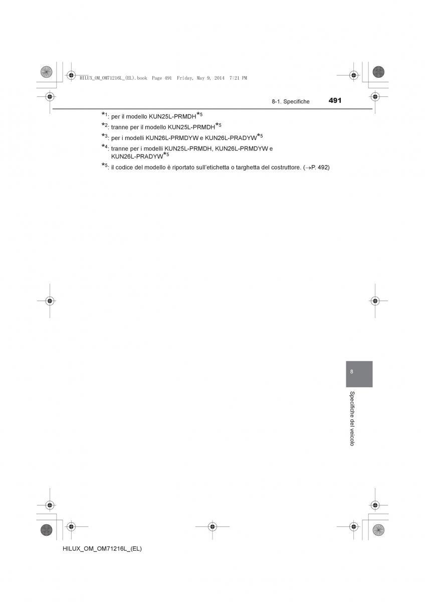 Toyota Hilux VII 7 manuale del proprietario / page 491