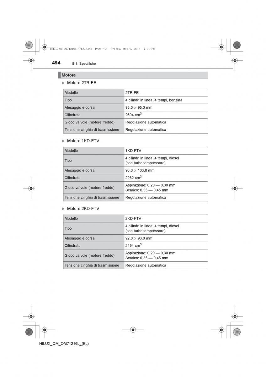 Toyota Hilux VII 7 manuale del proprietario / page 494