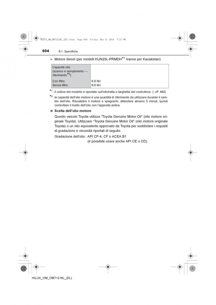 Toyota Hilux VII 7 manuale del proprietario / page 504